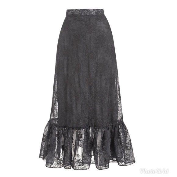H&M x Sandra Mansour Black Lace Maxi Skirt NWT - Picture 3 of 9